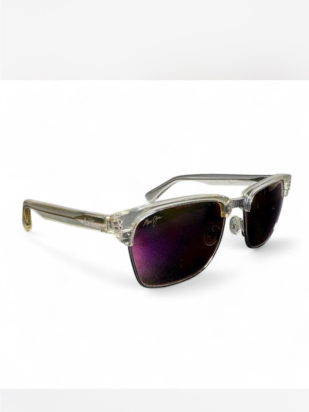 Maui Jim Kawika Polarized Sunglasses MJ257-05CR Crystal Hawaii Glass